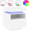 vidaXL Nachttische mit LED-Leuchten 2 Stk. Weiß 40x39x48,5 Produktbild-Vorschau 4