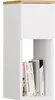 A white nightstand with a wooden top and a shelf holding several books. Anteprima dell’immagine prodotto