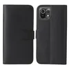 A black flip case for a smartphone is shown open, displaying the phone's camera module. Produktbild-Vorschau
