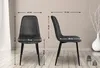 DELUKE® Esszimmerstühle 4er Set MOVI - Schwarz Kunstleder, Produktbild-Vorschau 7
