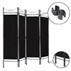 A black, four-panel room divider or screen. Produktbild-Vorschau