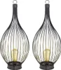 2x LED Solarleuchten im Käfig Design, H 57 cm Produktbild-Vorschau 1