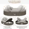 Podwójny leżak dla 2 osób, rattanowa sofa ogrodowa z boczną Podgląd zdjęcia produktu 4