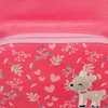 A close-up view of a pink kindergarten backpack with a floral pattern and a deer applique. Anteprima dell’immagine prodotto