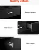 Collage of close-up images showing details of a black reception desk. Anteprima dell’immagine prodotto
