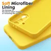 A close-up view of a yellow silicone phone case, showing its soft microfiber lining. Anteprima dell’immagine prodotto