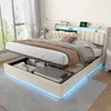 Moonbite bed met opbergruimte, 160x200 cm, fluweel, beige, Productafbeelding-voorbeeld 7