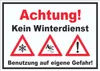 Achtung Kein Winterdienst Aufkleber A9 (37x52mm) Produktbild-Vorschau 1