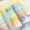 Sada 12 rolí washi pásky, roztomilé vzory so zlatými Náhľad obrázku produktu 6