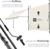 A diagram showing a retractable awning and its features. Produktbild-Vorschau