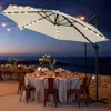 Faziango Sonnenschirm Ampelschirm 3x3 m Beige mit Solar LED Produktbild-Vorschau 7