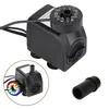 A black submersible water pump with LED lights and an accessory. Produktbild-Vorschau