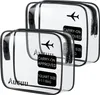 Aucuu Set di 2 borse da bagno trasparenti in PVC da viaggio Anteprima dell’immagine prodotto 1