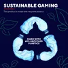 Marketing image promoting sustainable gaming with recycled plastics. Produktbild-Vorschau