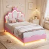 INONEFT Polsterbett Kinderbett 90x200cm, Prinzessin Bett Produktbild-Vorschau 3