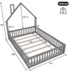 A diagram of a child's bed with dimensions indicated. Voir les images du produit