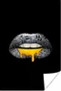 MuchoWow® Poster Lippen - Geld - Schwarz und Weiß 40x60 cm Produktbild-Vorschau 1