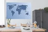 MuchoWow® Poster Weltkarte - Blau - Einfach 180x120 cm - Produktbild-Vorschau 3
