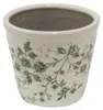Clayre & Eef Pot de fleurs Ø 12x10 cm Vert Beige Céramique Voir les images du produit 1