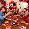 48 Marienkäfer-Latexballons, 12 Zoll, schwarz-weiß-rot, Partydeko Productafbeelding-voorbeeld