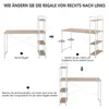Instructions for reconfiguring a desk with shelves from right to left. Produktbild-Vorschau