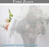 A close-up of a white sheer curtain draped over a bouquet of flowers in a basket. Produktbild-Vorschau
