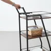Wózek kuchenny Relaxdays, 3 półki, uchwyt na szklanki, styl Podgląd zdjęcia produktu 5