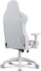 A white and pink gaming chair shown from the back and side. Produktbild-Vorschau