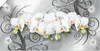 ARTland Poster weiße Orchideen auf Ornamenten Größe: 40x20 Produktbild-Vorschau 1