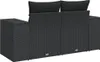 vidaXL Gartensofa mit Kissen 2-Sitzer Schwarz Poly Rattan Produktbild-Vorschau 6