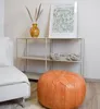 Pouf marocchino XL in vera pelle - Marrone sabbia - Fatto a Anteprima dell’immagine prodotto 4