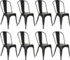 lot de 8 chaises de salle à manger empilables métal design Voir les images du produit 1