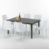 Polyrattan Tisch Rechteckig mit 6 Bunten Stühlen 150x90 Produktbild-Vorschau 1
