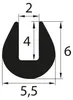 V56 Fassungsprofil Fassungsbereich 2 mm Kantenschutz EPDM Produktbild-Vorschau 2