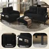 Sweiko Cord set di 3 poltrone + sgabello + divano a 2 posti Anteprima dell’immagine prodotto 4
