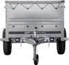 Front view of a small utility trailer. Podgląd zdjęcia produktu
