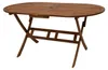 Klapptisch Gartentisch Holztisch oval mit Schirmloch Akazie Produktbild-Vorschau 1