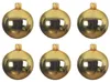 Weihnachtskugeln Glas 8cm mundgeblasen 6er Box - Hellgold Produktbild-Vorschau 2