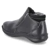 A black leather boot with a zipper closure and faux fur lining, shown from a side-rear angle on a white background. Voir les images du produit