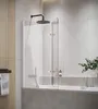 Badplaats Duschwand für Badewanne Austin 100 x 140 cm Chrom Produktbild-Vorschau 1