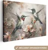 MuchoWow® - Leinwandbilder - Kolibri - Vögel - Blumen - Produktbild-Vorschau 2