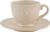 Clayre & Eef Tasse mit Untertasse 200 ml Beige Keramik Huhn Produktbild-Vorschau 1