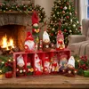 Christmas-themed decorations with gnomes and a Christmas tree in the background. Podgląd zdjęcia produktu