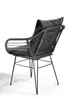 A black woven chair with a gray cushion, photographed from the back on a white background. Produktbild-Vorschau