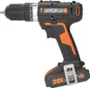 A cordless drill with a battery pack attached, shown against a white background. Produktbild-Vorschau