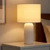 Tischleuchte, Keramik, weiß, E27, Schnurschalter, H 36 cm Produktbild-Vorschau 4