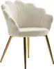 Chaise de salle à manger tulipe velours blanc | Wohnling Voir les images du produit 6