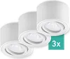 3er Set Oktaplex Aufbaustrahler Alu flach & schwenkbar Produktbild-Vorschau 1