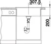 A technical drawing showing a sink installation with dimensions. Náhľad obrázku produktu