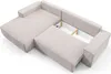 Ecksofa Schlafsofa CORUNIA Stoff Aragon Beige Ottomane Produktbild-Vorschau 3
